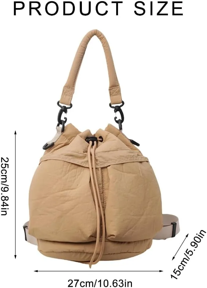 Elegant Backpack for Women Large Storage Fashion Shoulder Bag with Comfortable Drawstring Handbag Studnet Book Bags