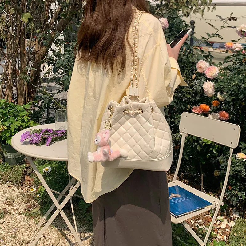 Elegant Rhombus Chain Drawstring Bundle Classic Backpacks