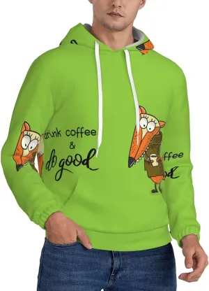 Elephant Giraffe Mens Hooded Pullover Drawstring Hoodeds Sweatshirts with Pocket