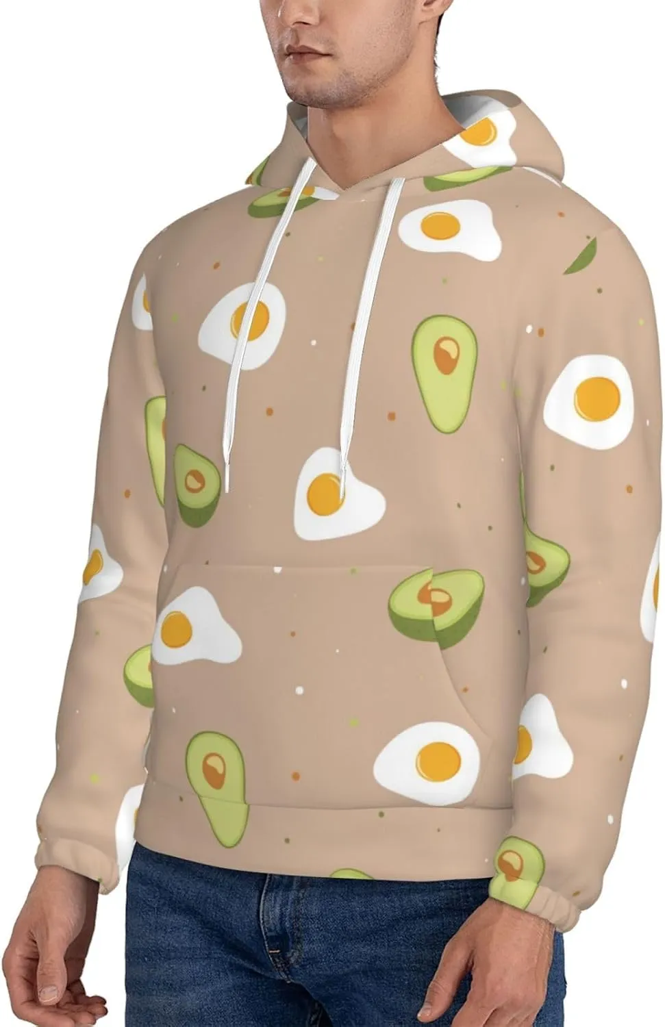 Elephant Giraffe Mens Hooded Pullover Drawstring Hoodeds Sweatshirts with Pocket