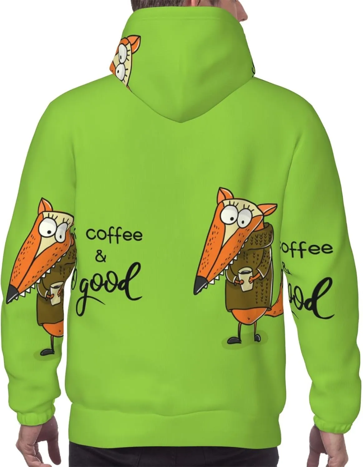 Elephant Giraffe Mens Hooded Pullover Drawstring Hoodeds Sweatshirts with Pocket