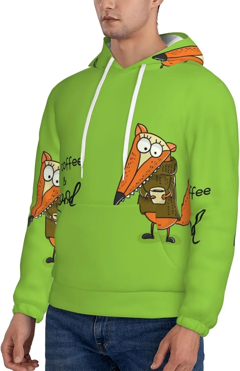 Elephant Giraffe Mens Hooded Pullover Drawstring Hoodeds Sweatshirts with Pocket