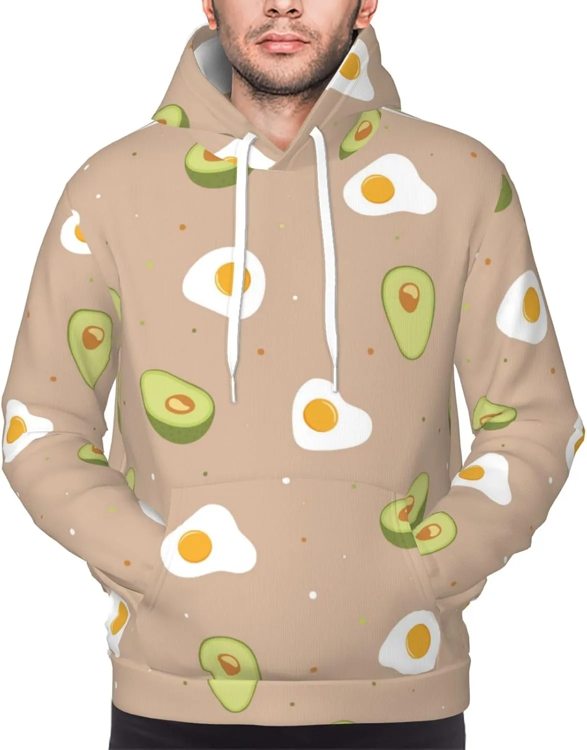 Elephant Giraffe Mens Hooded Pullover Drawstring Hoodeds Sweatshirts with Pocket