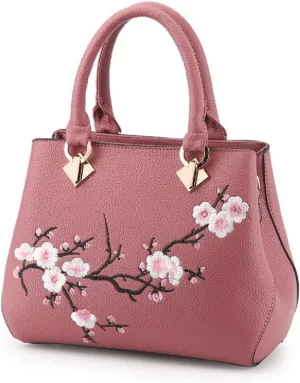 Embroidery Women Top Handle Satchel Handbags Shoulder Bag Tote Purse Messenger Bags Crossbody Bag