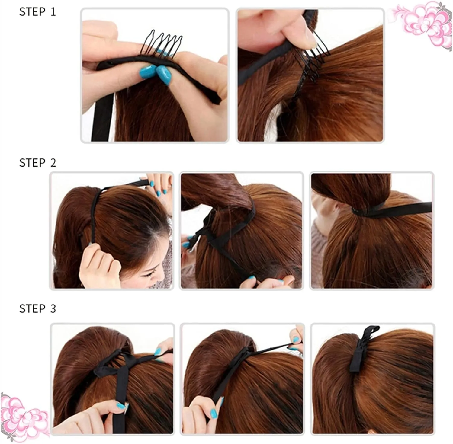 ENGENDER Hair Bun 1 Pack Long Straight Drawstring Hair Clip Ponytail Extension Synthetic Wig Hair Extensions Bun for Everyday Party Use Hair Piece(03,75CM)