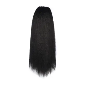 ENGENDER Hair Bun 1 Pack Synthetic Long Straight Curly Ponytail Extender With Drawstring Hairpin Hair Bun for Black Women Wigs Hair Piece(01,18inches)