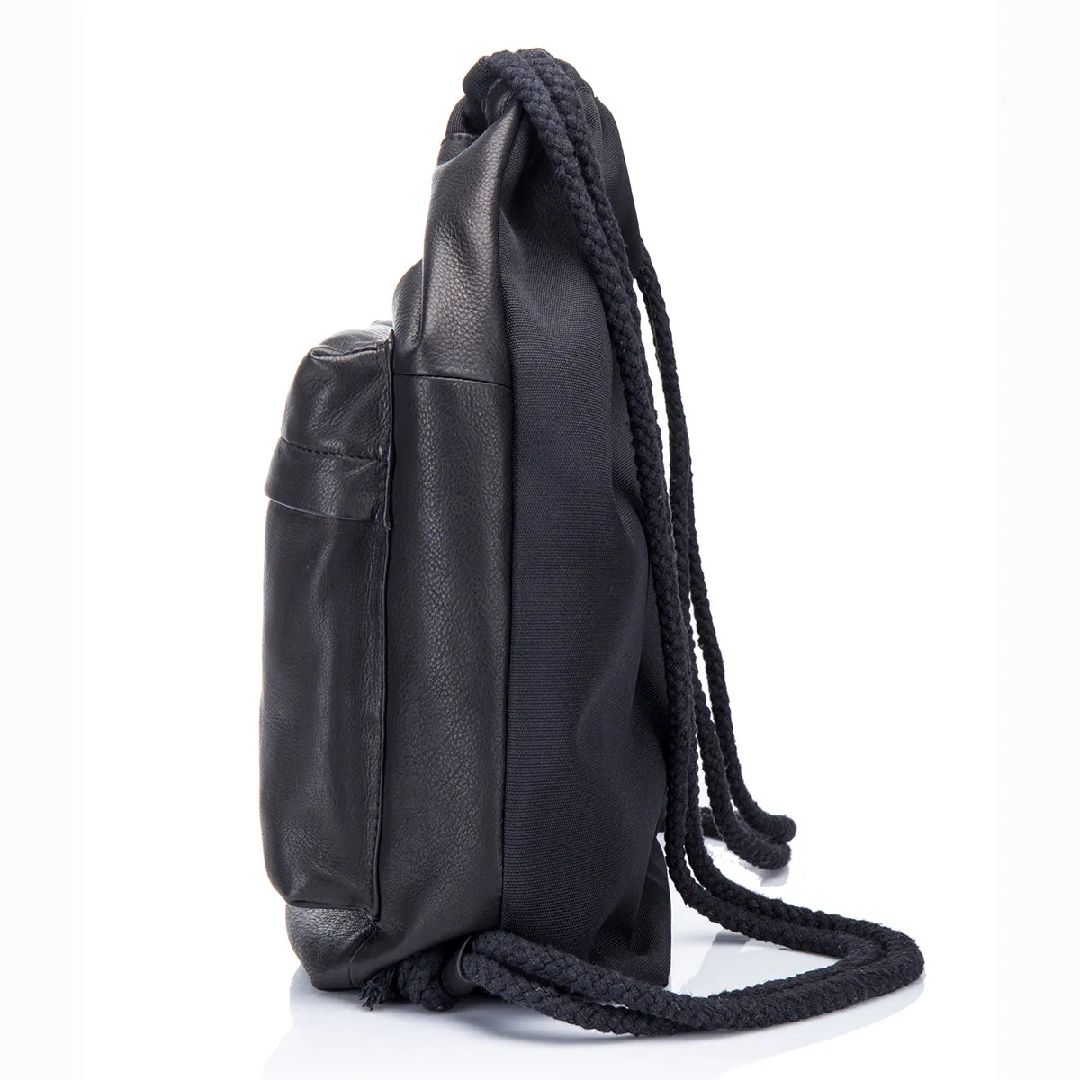 EnzoDesign Unisex Leather Drawstring Cinch Backpack