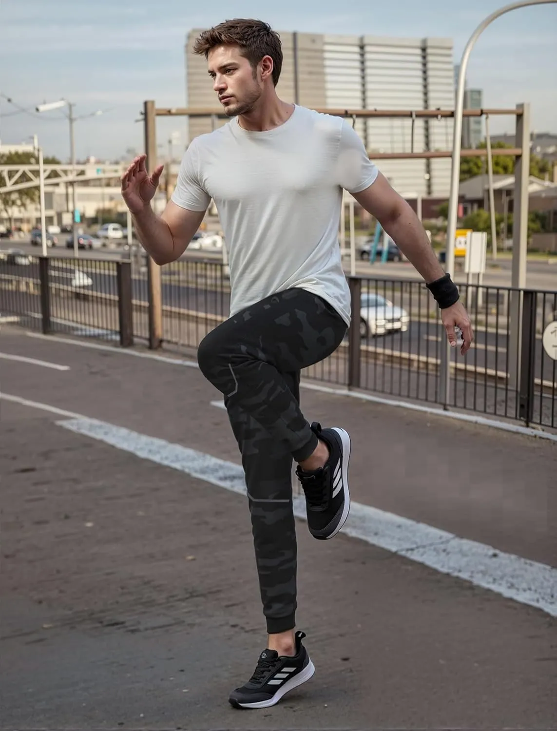 ETHANOL Mens Super Comfy Stretch Tech Knit Sweatpants Jogger with Mesh Panel Heatseal Zipper