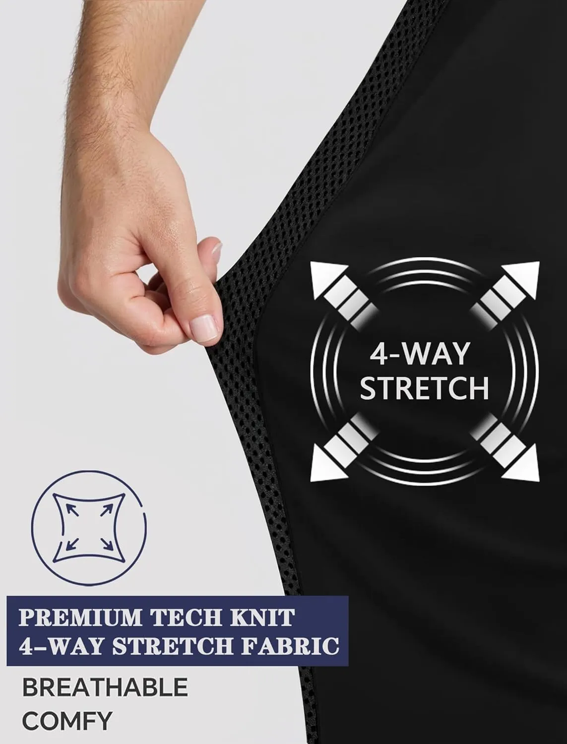 ETHANOL Mens Super Comfy Stretch Tech Knit Sweatpants Jogger with Mesh Panel Heatseal Zipper