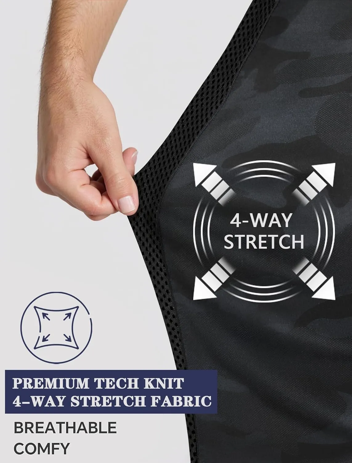 ETHANOL Mens Super Comfy Stretch Tech Knit Sweatpants Jogger with Mesh Panel Heatseal Zipper