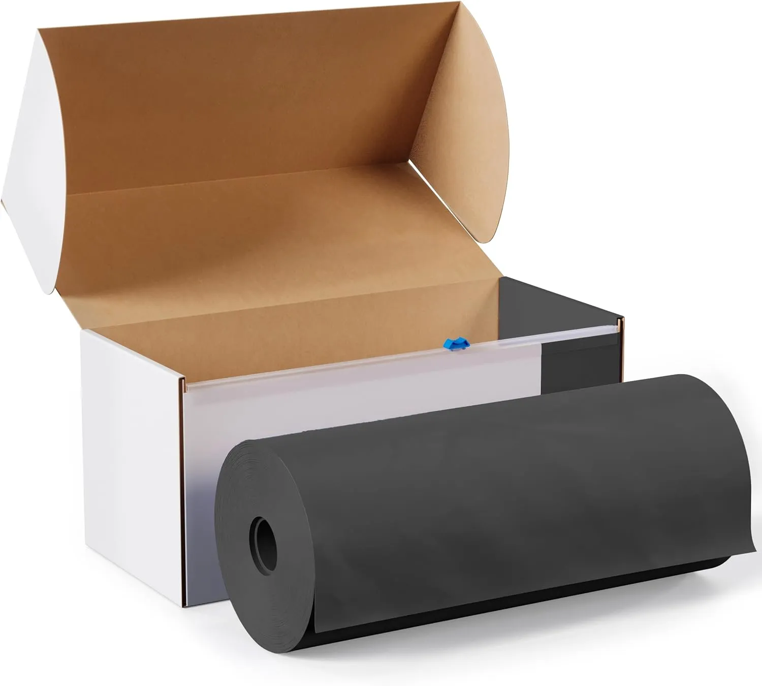 Exquisite Party Solids 54 Inch X 300 Feet Black Plastic Table Cover Roll in A Cut - to - Size Box with Convenient Slide Cutter. Cuts Up to 36 Rectangle 8 Feet Plastic Disposable Tablecloths