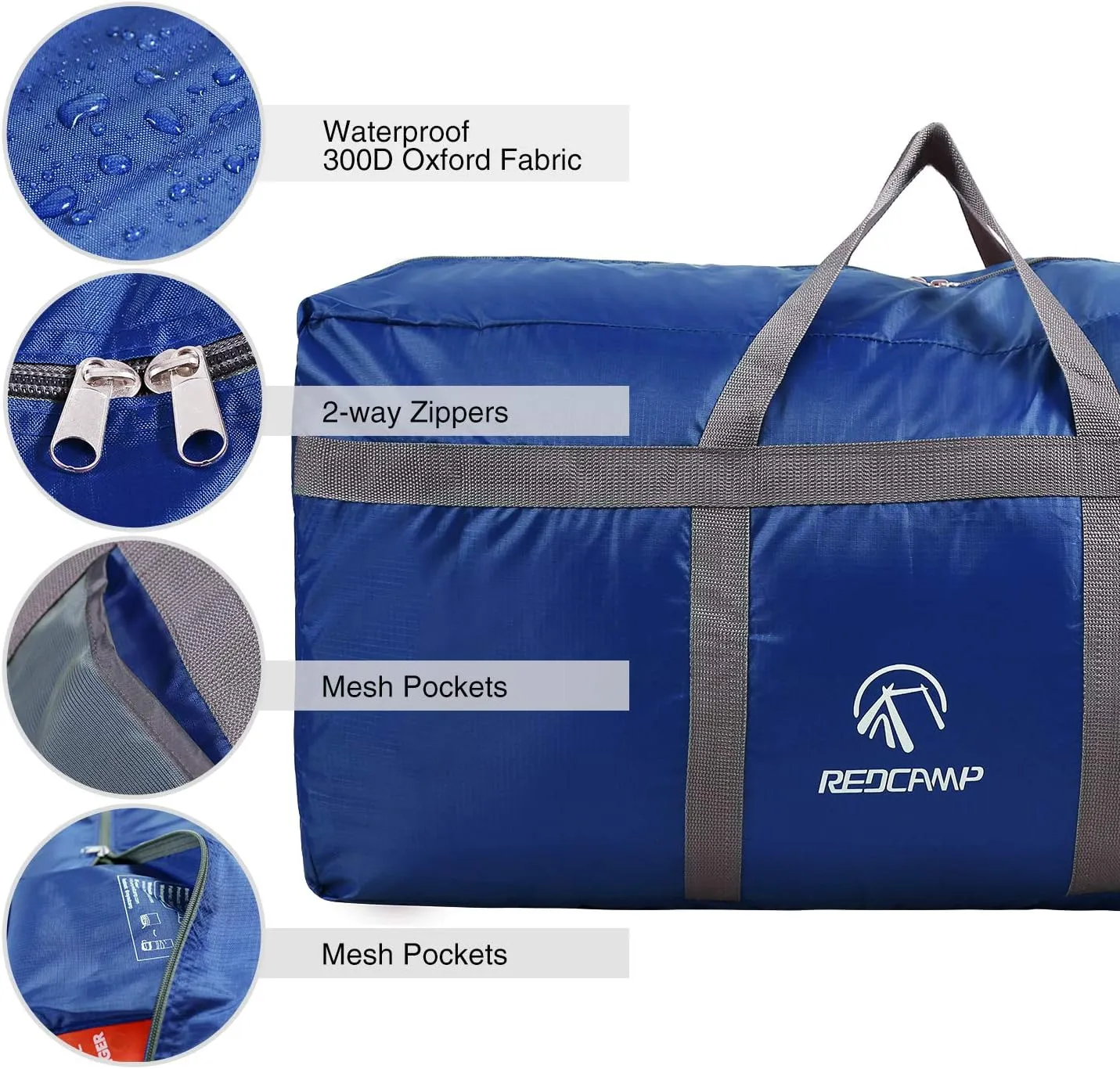 Extra Large Duffle Bag, Water Repellency Travel Foldable Duffle Bag for Men Women Adults, 96L, Blue