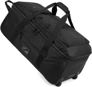Extra Large Rolling Travel Duffle Bag with Wheels Shoes Compartment Wet Pocket 85-100L Big Expandable Duffel Bag for Men Women Heavy Duty Foldable Collapsible Luggage Camping, Black