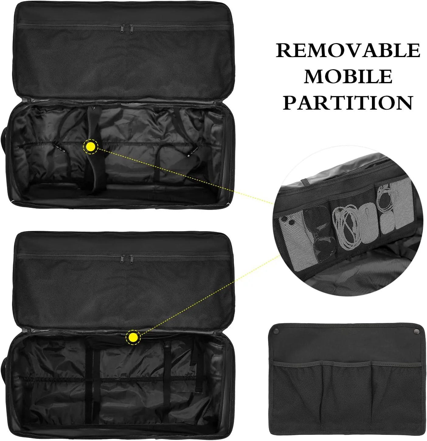 Extra Large Rolling Travel Duffle Bag with Wheels Shoes Compartment Wet Pocket 85-100L Big Expandable Duffel Bag for Men Women Heavy Duty Foldable Collapsible Luggage Camping, Black