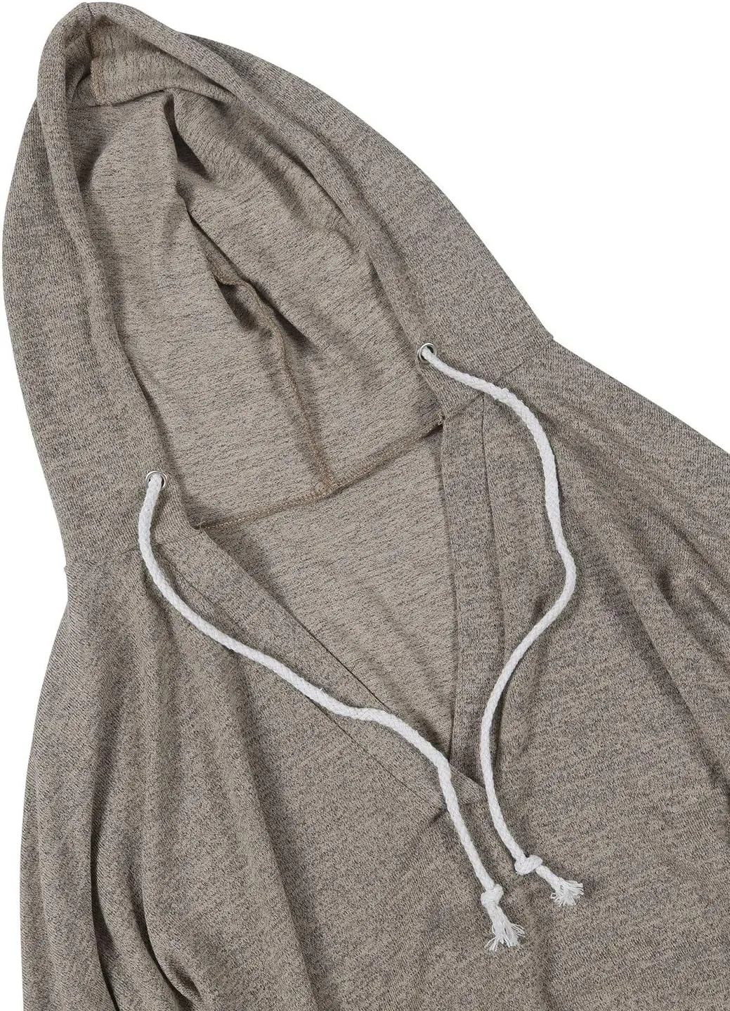 Ezcosplay Women Deep V Neck Solid Pullover Drawstring Loose Sweatshirt Hoodies