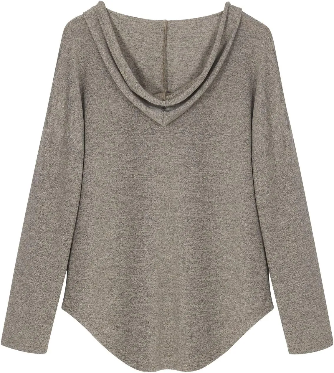 Ezcosplay Women Deep V Neck Solid Pullover Drawstring Loose Sweatshirt Hoodies