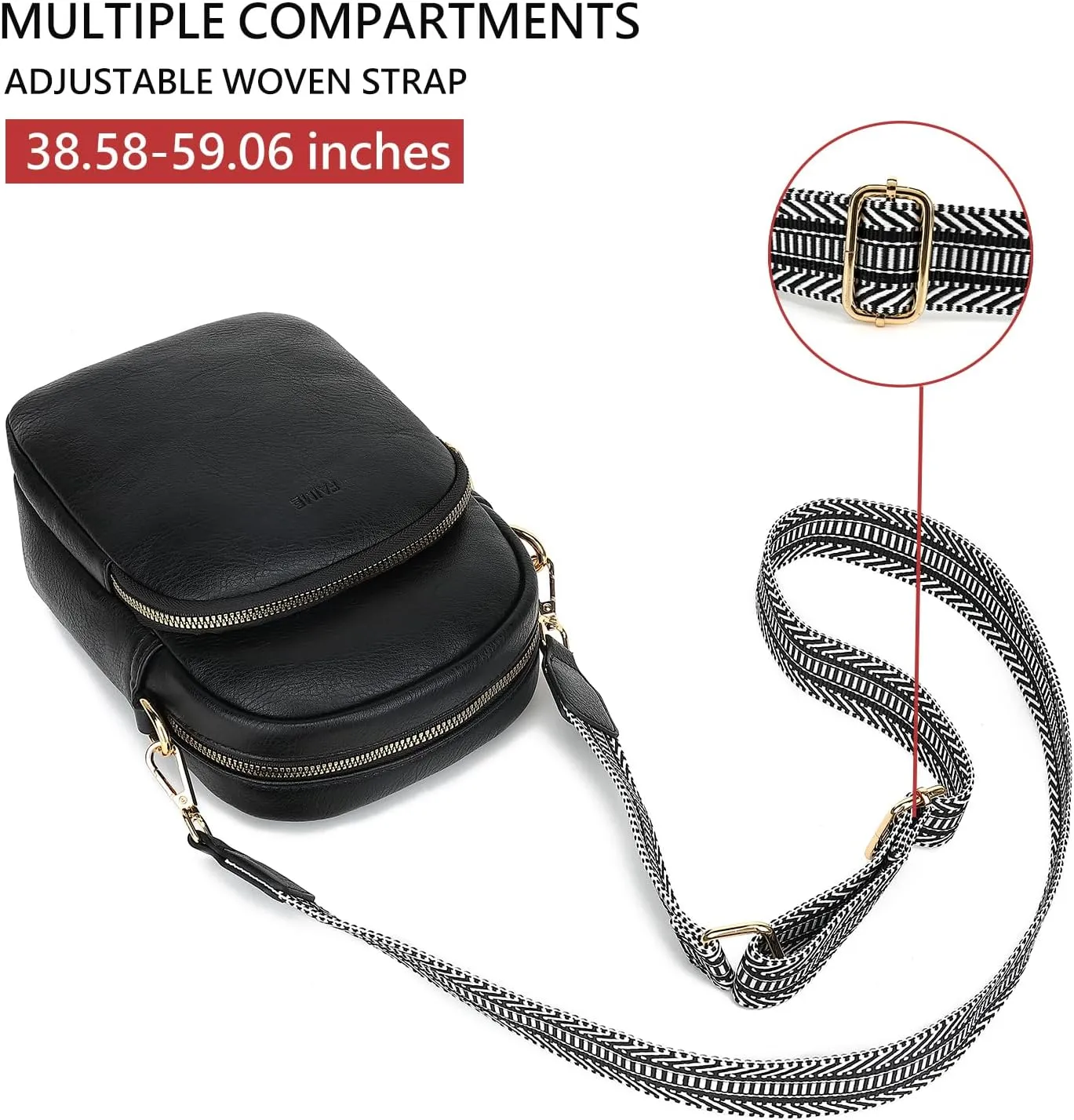 FAIME Small Clear Bag Stadium Approved, Clear Crossbody Cell Phone Purses Bag with Adjustable Strap for Concerts
