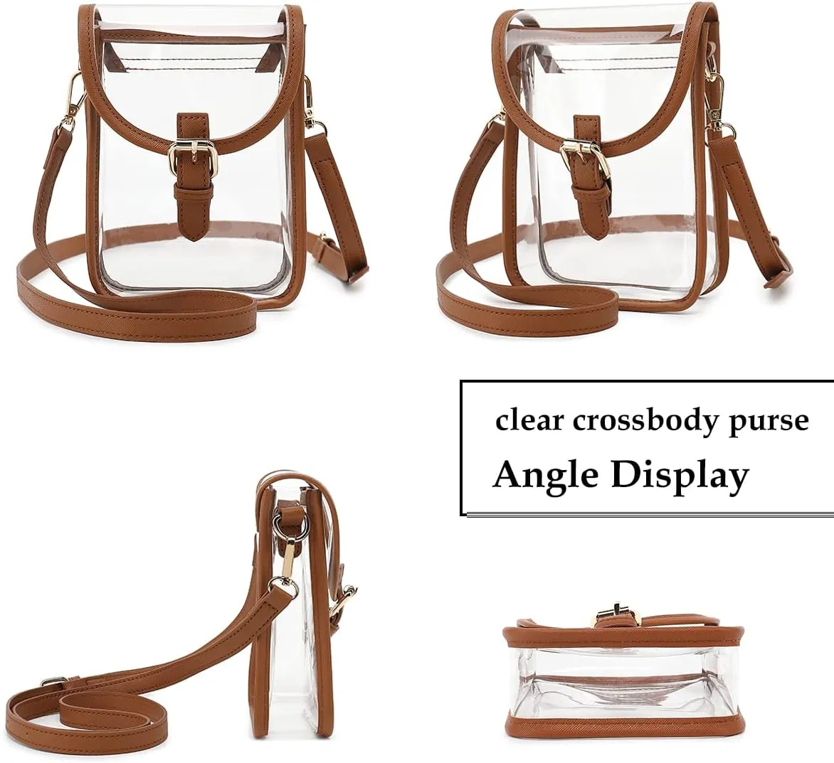 FAIME Small Clear Bag Stadium Approved, Clear Crossbody Cell Phone Purses Bag with Adjustable Strap for Concerts