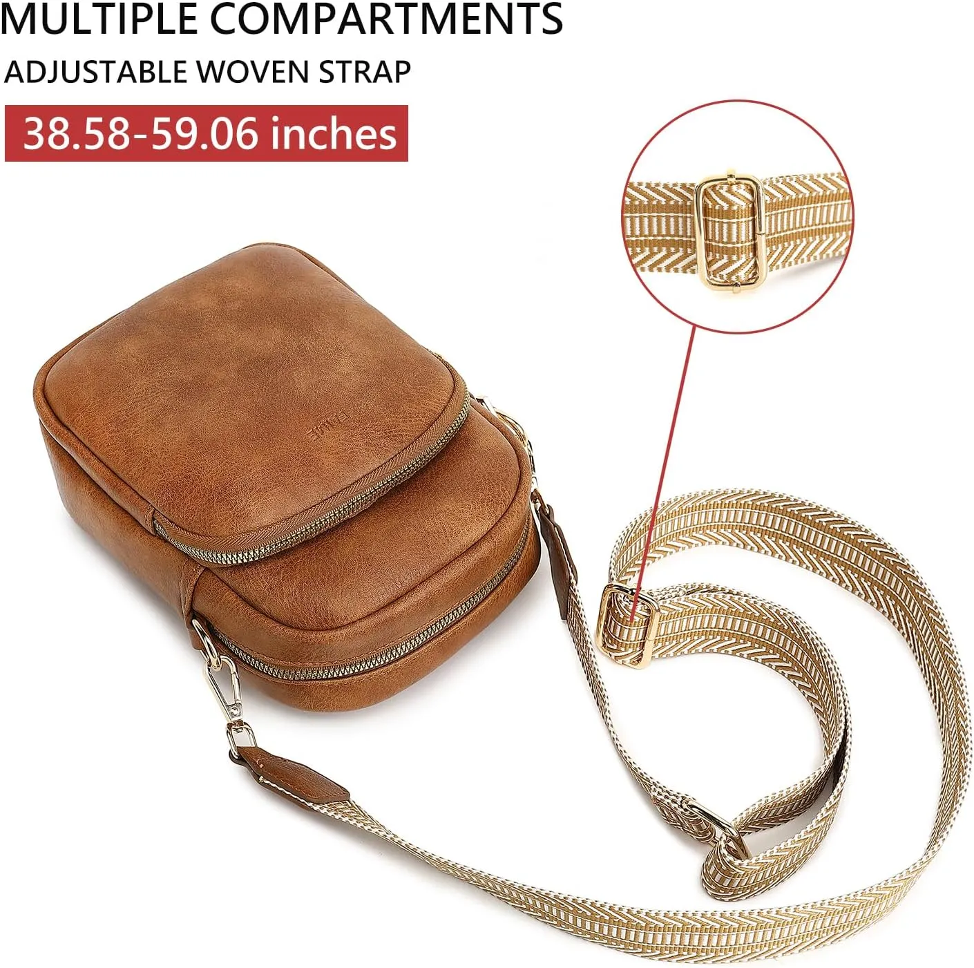 FAIME Small Clear Bag Stadium Approved, Clear Crossbody Cell Phone Purses Bag with Adjustable Strap for Concerts