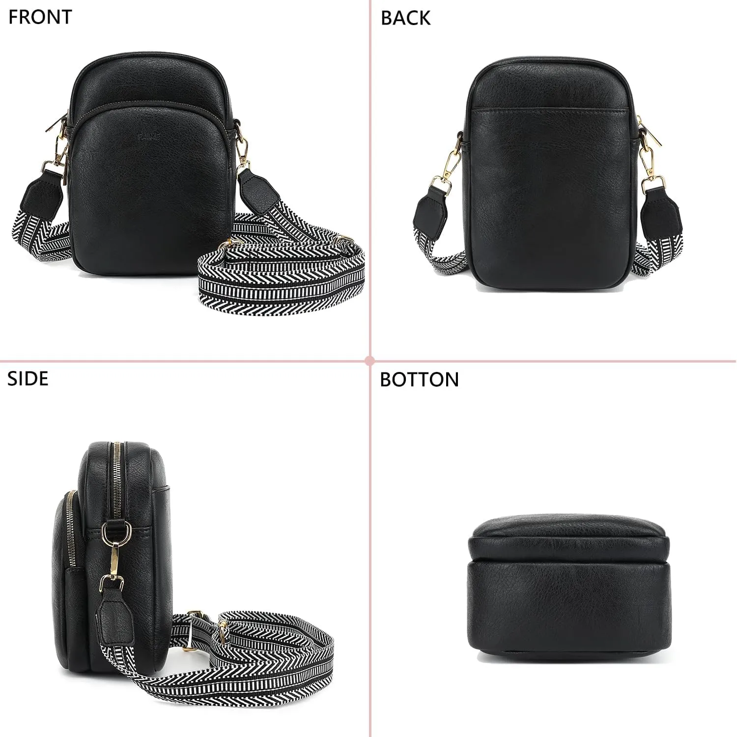 FAIME Small Clear Bag Stadium Approved, Clear Crossbody Cell Phone Purses Bag with Adjustable Strap for Concerts