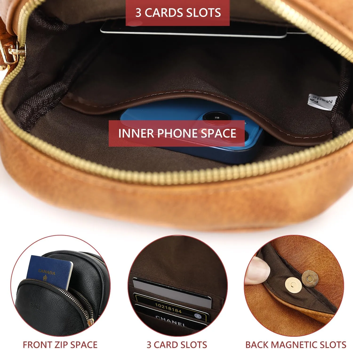 FAIME Small Clear Bag Stadium Approved, Clear Crossbody Cell Phone Purses Bag with Adjustable Strap for Concerts
