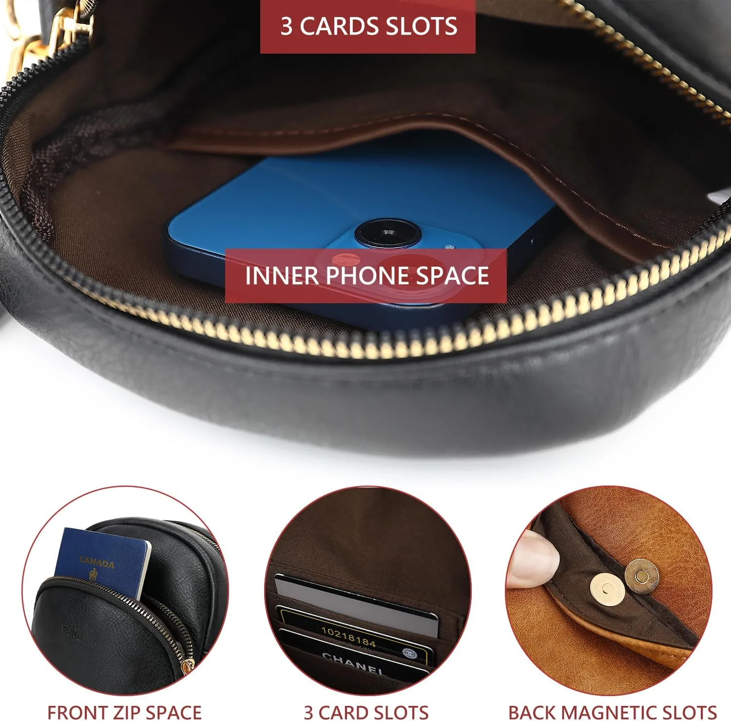 FAIME Small Clear Bag Stadium Approved, Clear Crossbody Cell Phone Purses Bag with Adjustable Strap for Concerts