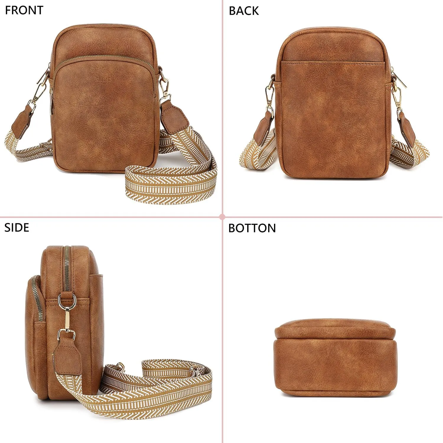 FAIME Small Clear Bag Stadium Approved, Clear Crossbody Cell Phone Purses Bag with Adjustable Strap for Concerts