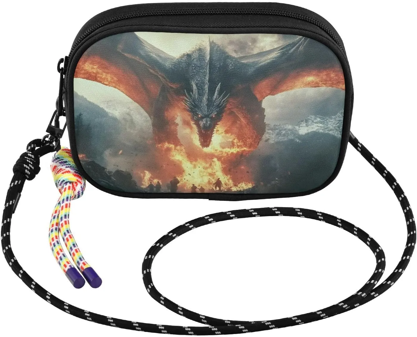 Fantasy Dragon Fire Small Crossbody Bags for Women Cell Phone Purses Shoulder Bag Handbag with Adjustable Strap