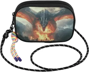 Fantasy Dragon Fire Small Crossbody Bags for Women Cell Phone Purses Shoulder Bag Handbag with Adjustable Strap