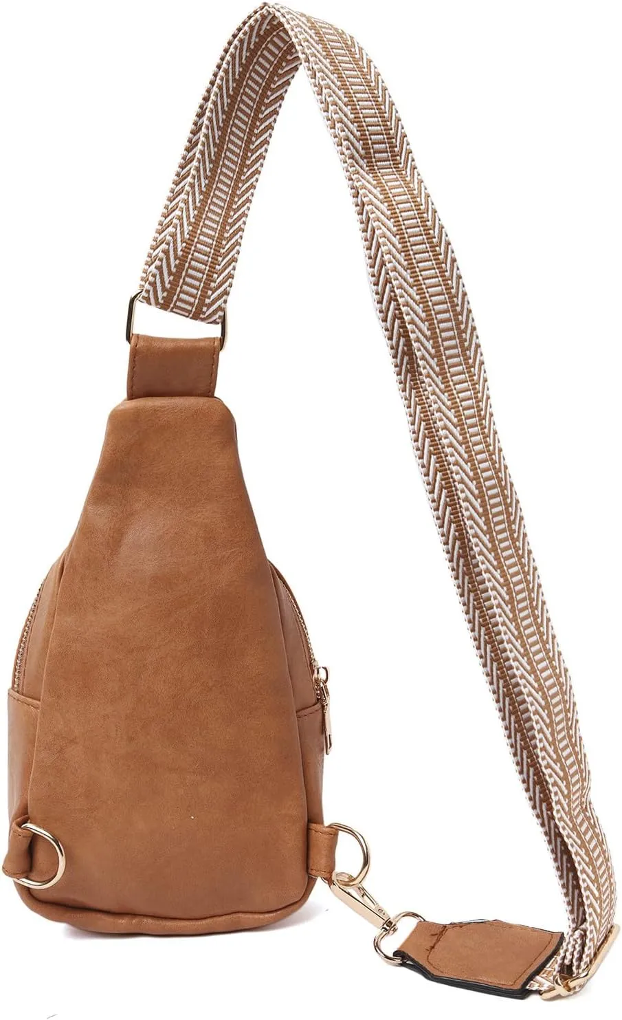 Fashion Chest Bags Soft Leather Texture Crossbody Bags Large Capacity Simple Retro Shoulder Bag (Coffee, One Size)