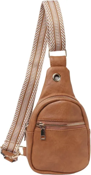 Fashion Chest Bags Soft Leather Texture Crossbody Bags Large Capacity Simple Retro Shoulder Bag (Coffee, One Size)