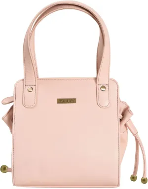 Fashion Drawstring Handbag For Womens Nappa Flat Genuine Leather With Zipperd Pocket Closure & Makeup Mirror