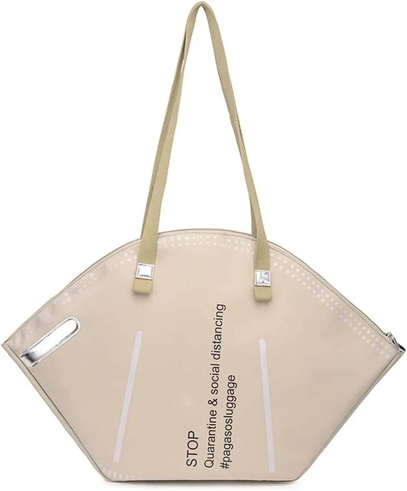 Fashion Women Large Mask Shopping Bag Casual Daily Shoulder Handbag Storage