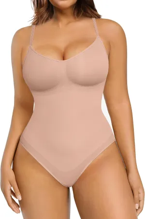 FeelinGirl Shapewear Bodysuit Sculpting Tummy Control Body Shaper for Women Seamless Plus Size Butt Lifting Shaper