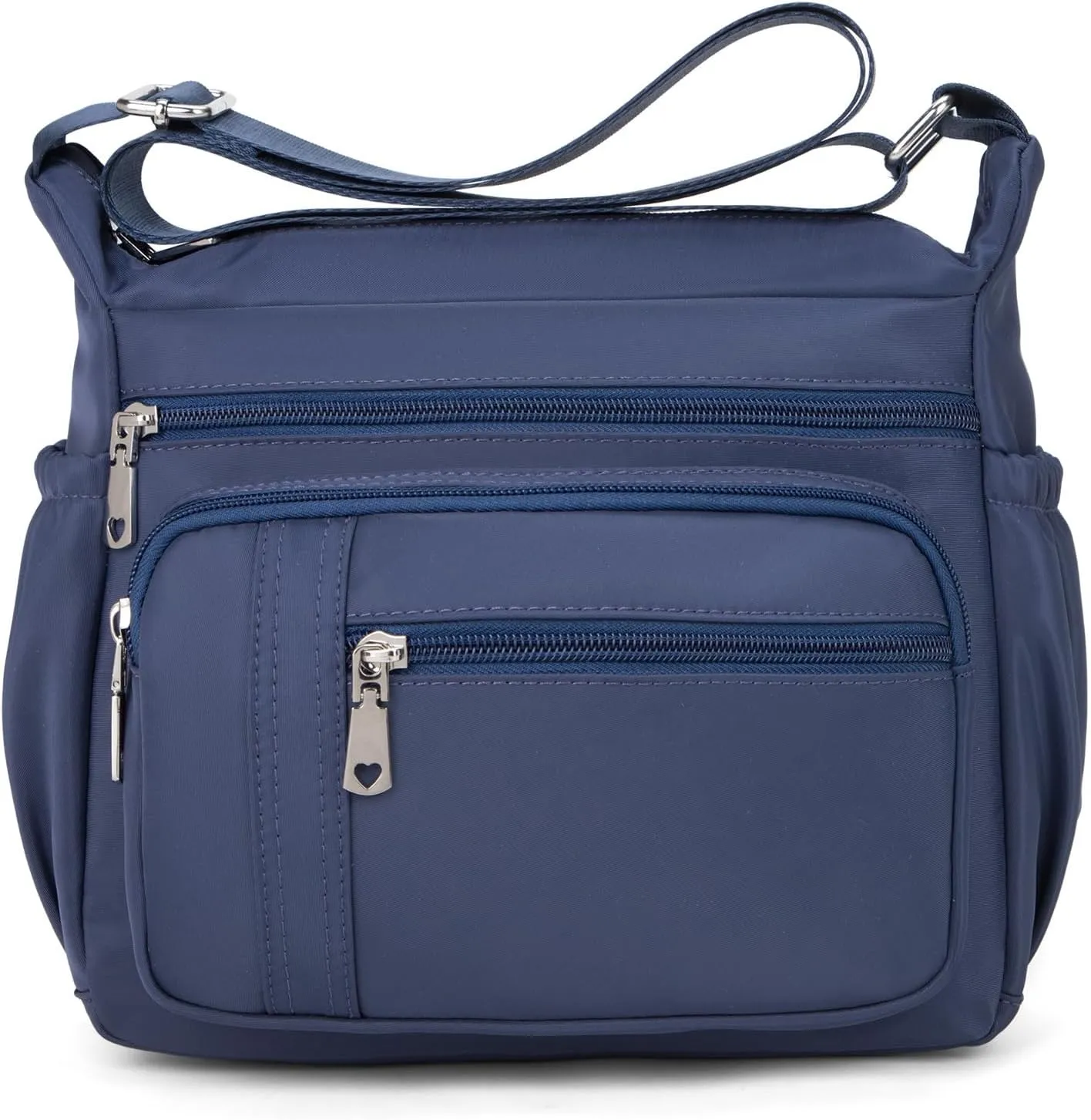 F.FETIVIN Women Floral Shoulder Handbag Roomy Multiple Pockets Bag Ladies Crossbody Lightweight Nylon Travel Purses