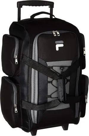 Fila 22" Lightweight Carry On Rolling Duffel Bag, Black, One Size