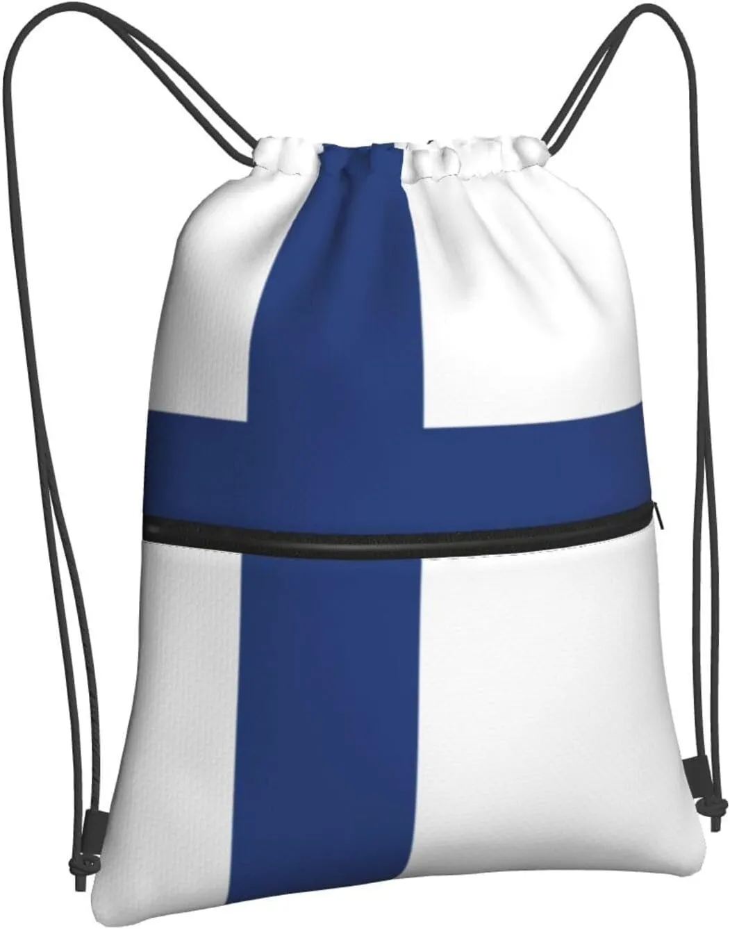 Finnish Flag Drawstring Backpack String Bag Sackpack Cinch For Gym Shopping Sport Yoga