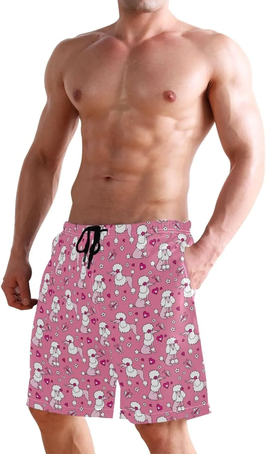 Fire Flame Men's Swim Trunks Quick Dry Beach Shorts with Pockets and Mesh Lining