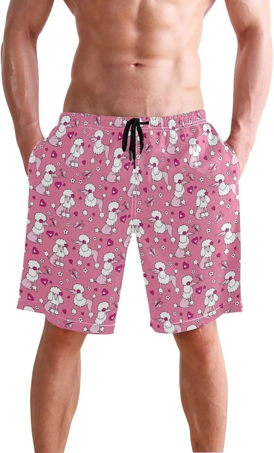 Fire Flame Men's Swim Trunks Quick Dry Beach Shorts with Pockets and Mesh Lining