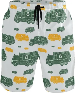 Fire Flame Men's Swim Trunks Quick Dry Beach Shorts with Pockets and Mesh Lining