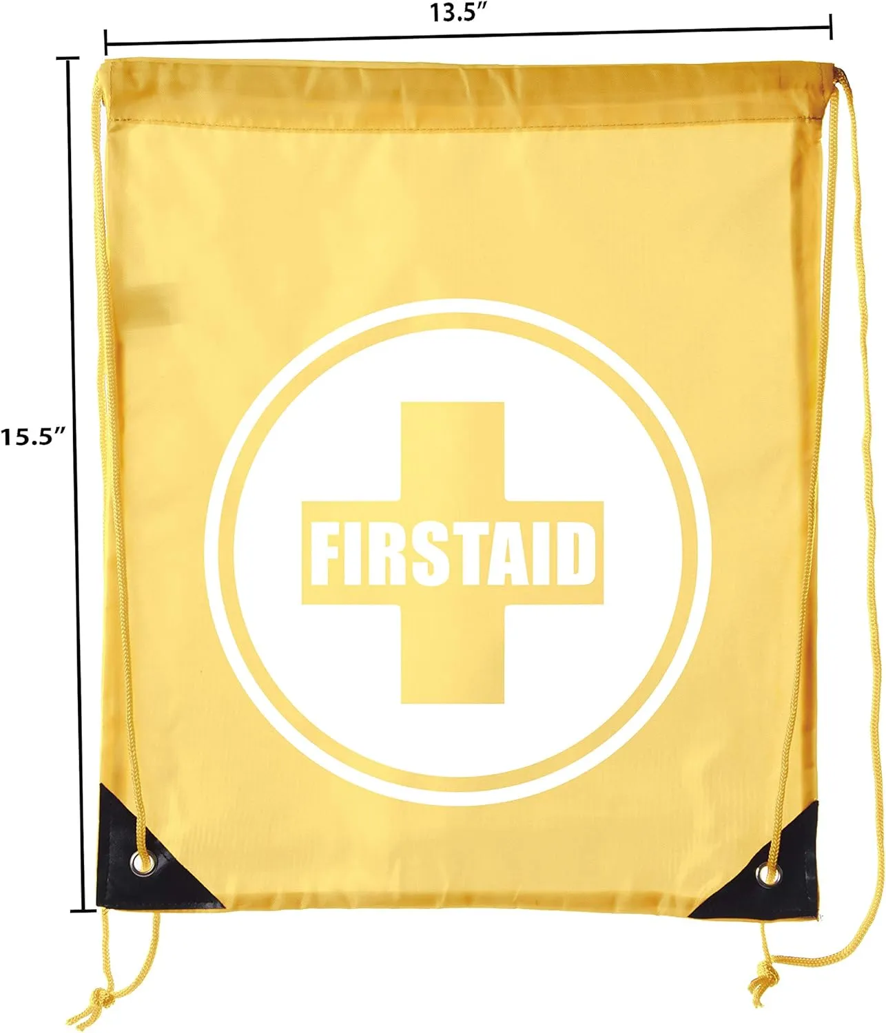 First Aid Backpack Drawstring Medical Bag for Emergencies or Epi Pen & Medicine - 6PK Athletic Gold CA2500FirstAid S1