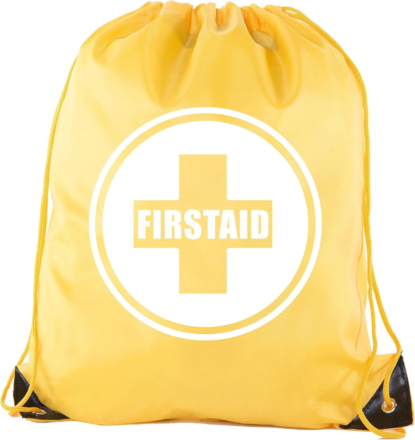 First Aid Backpack Drawstring Medical Bag for Emergencies or Epi Pen & Medicine - 6PK Athletic Gold CA2500FirstAid S1