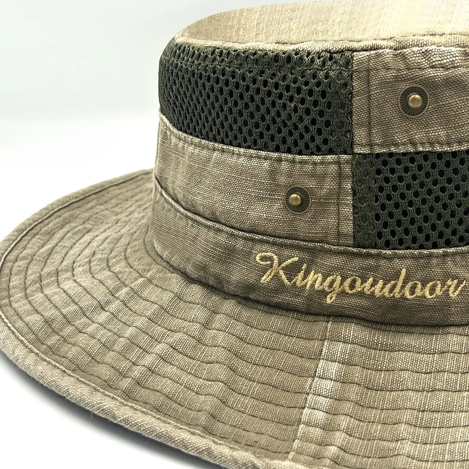 Fishing Hat Sun Protection Boonie Bucket Hat for Men Women Breathable Wide Brim Packable Mesh Safari Cap for Outdoor