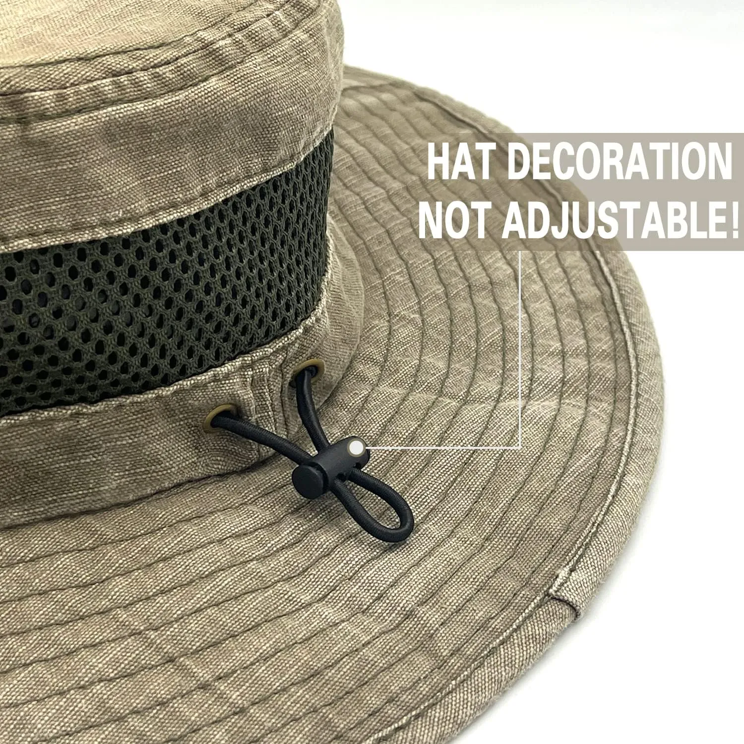 Fishing Hat Sun Protection Boonie Bucket Hat for Men Women Breathable Wide Brim Packable Mesh Safari Cap for Outdoor
