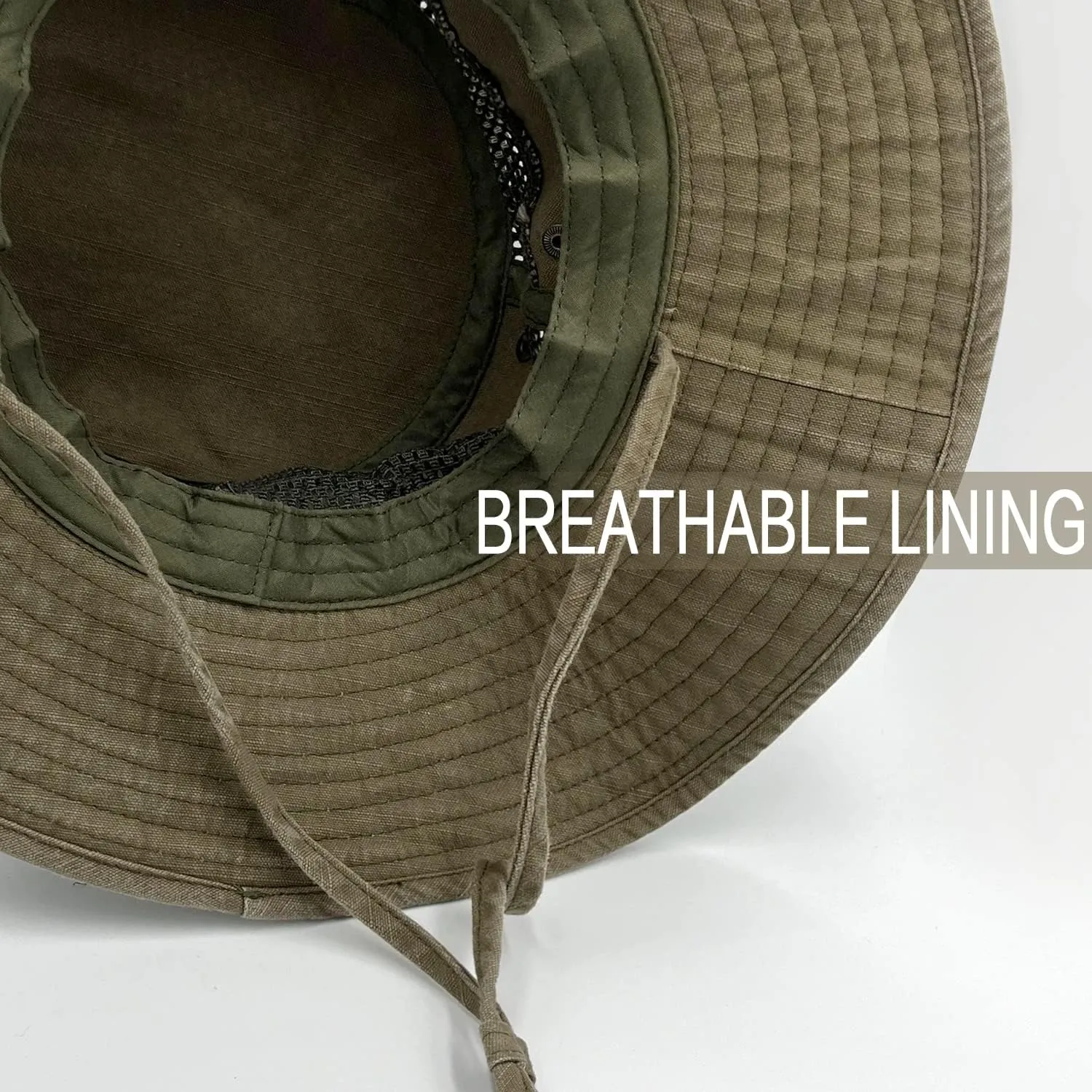 Fishing Hat Sun Protection Boonie Bucket Hat for Men Women Breathable Wide Brim Packable Mesh Safari Cap for Outdoor