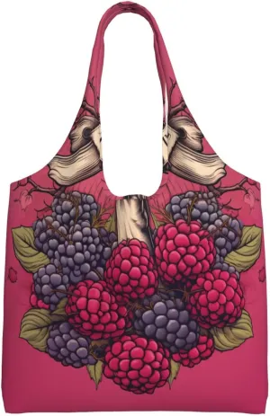 Fists and fruits of victory Large capacity single-shoulder commuter canvas bag, suitable for shopping, travel, multi-purpose, light and not shoulder-squeezing
