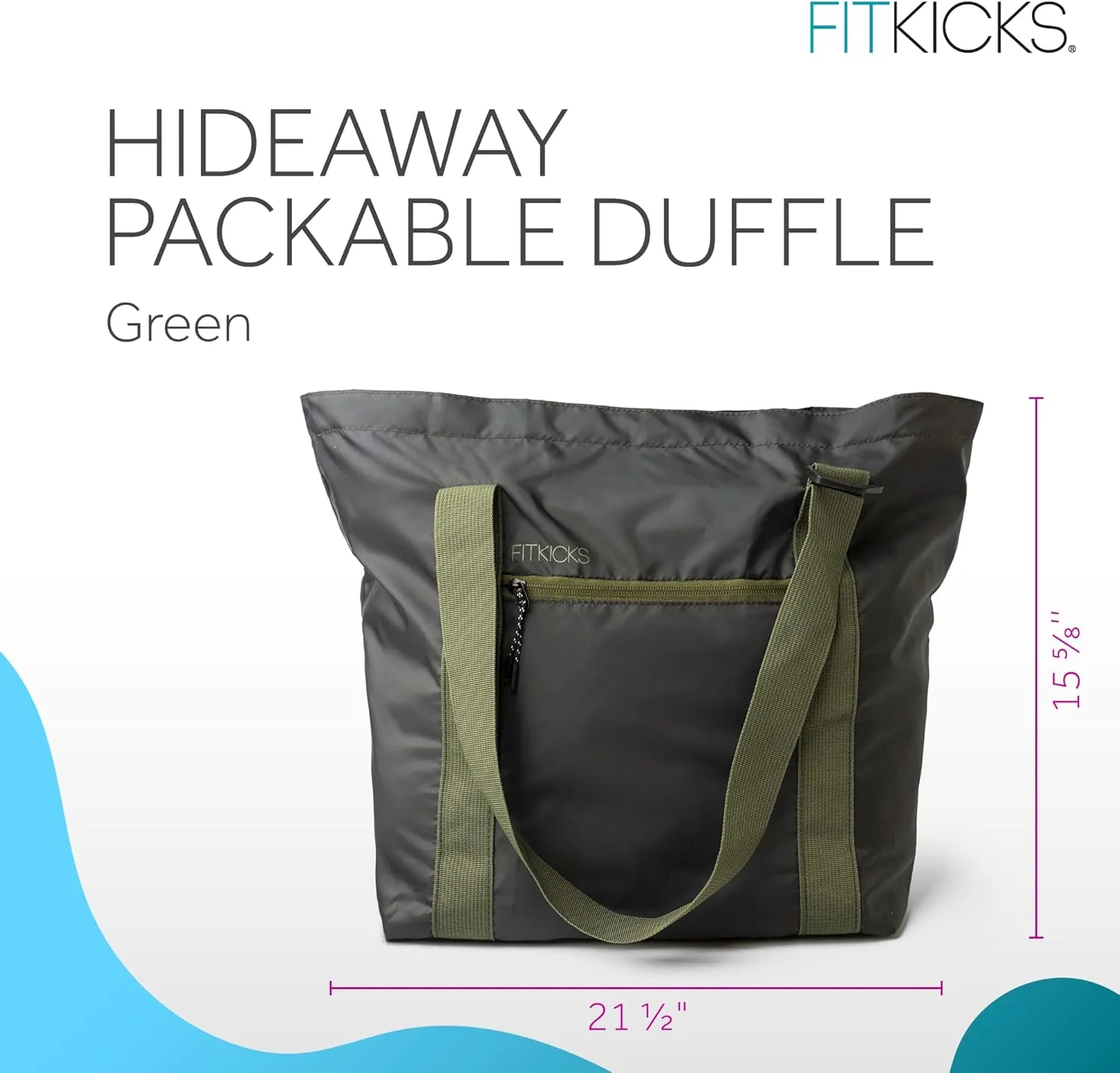 FITKICKS Hideaway Packable Duffle, Large Duffle Bag for Travel