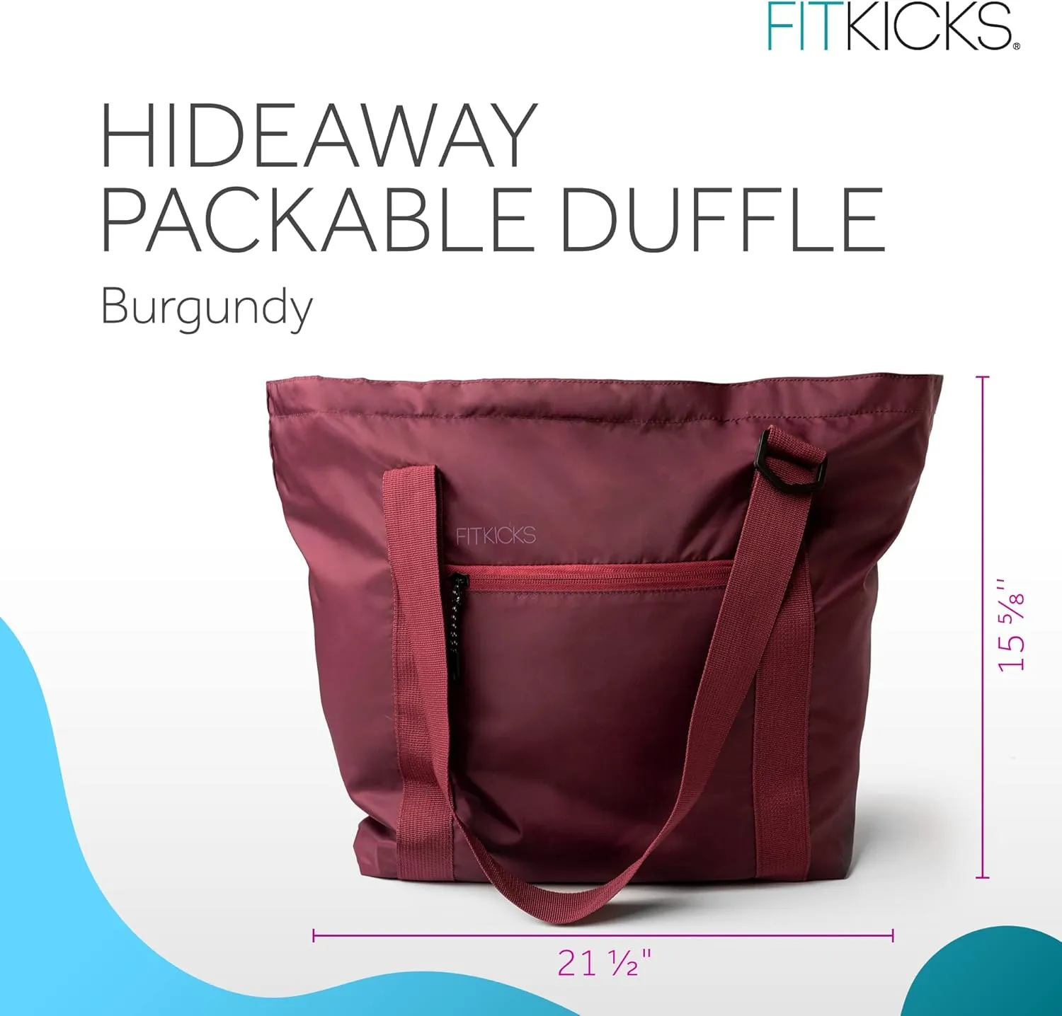 FITKICKS Hideaway Packable Duffle, Large Duffle Bag for Travel