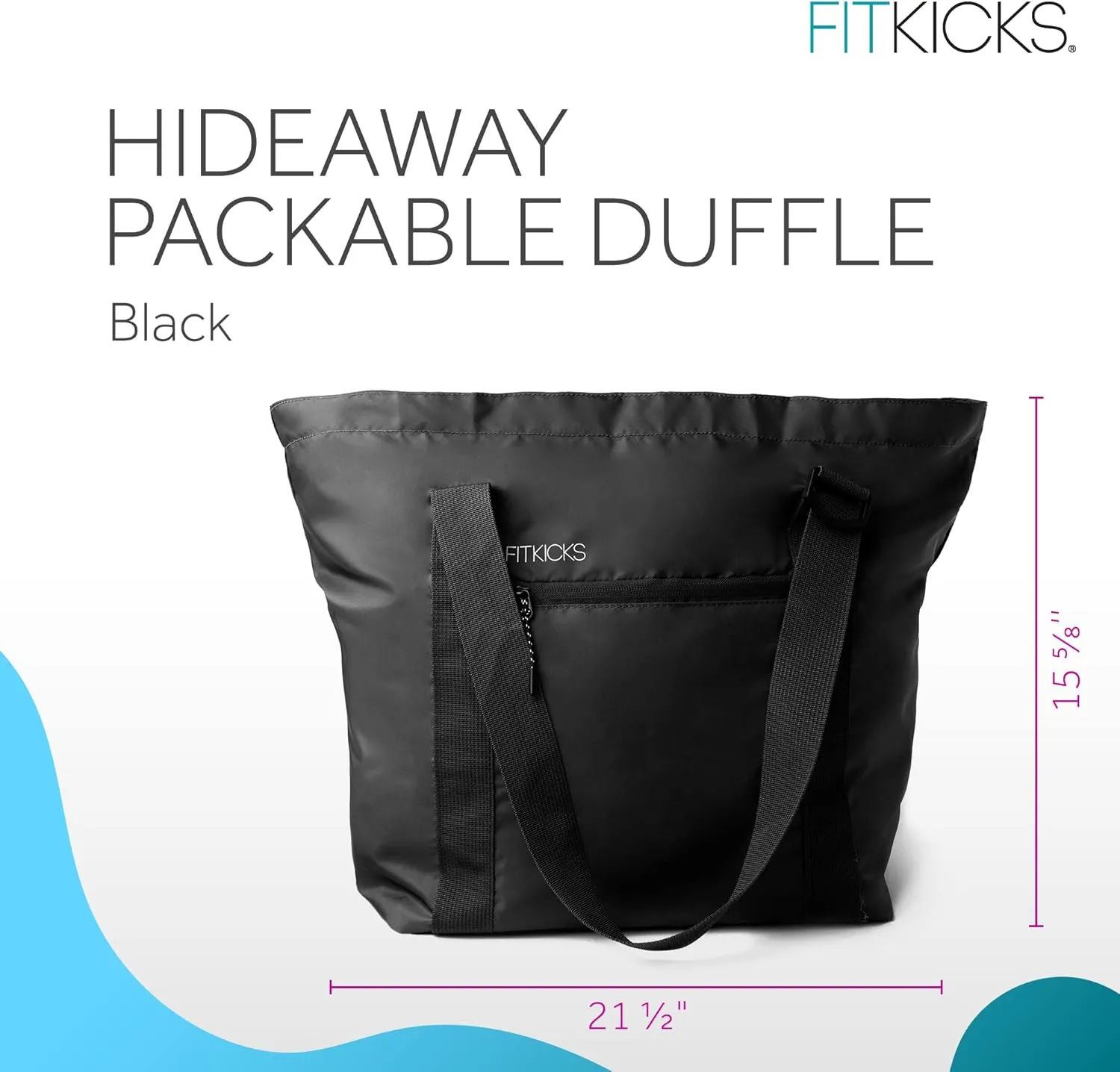 FITKICKS Hideaway Packable Duffle, Large Duffle Bag for Travel