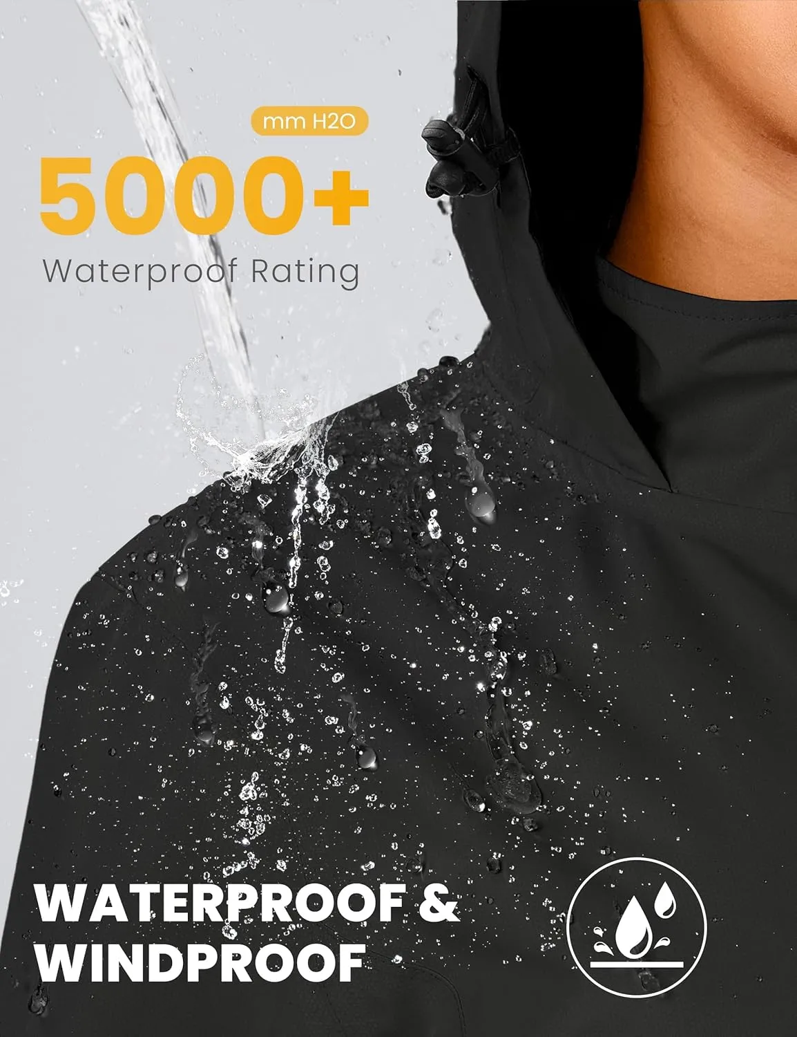 FitsT4 Sports Womens Rain Jacket Lightweight Waterproof Windbreaker Packable Running Reflective Cycling Jackets with Hood